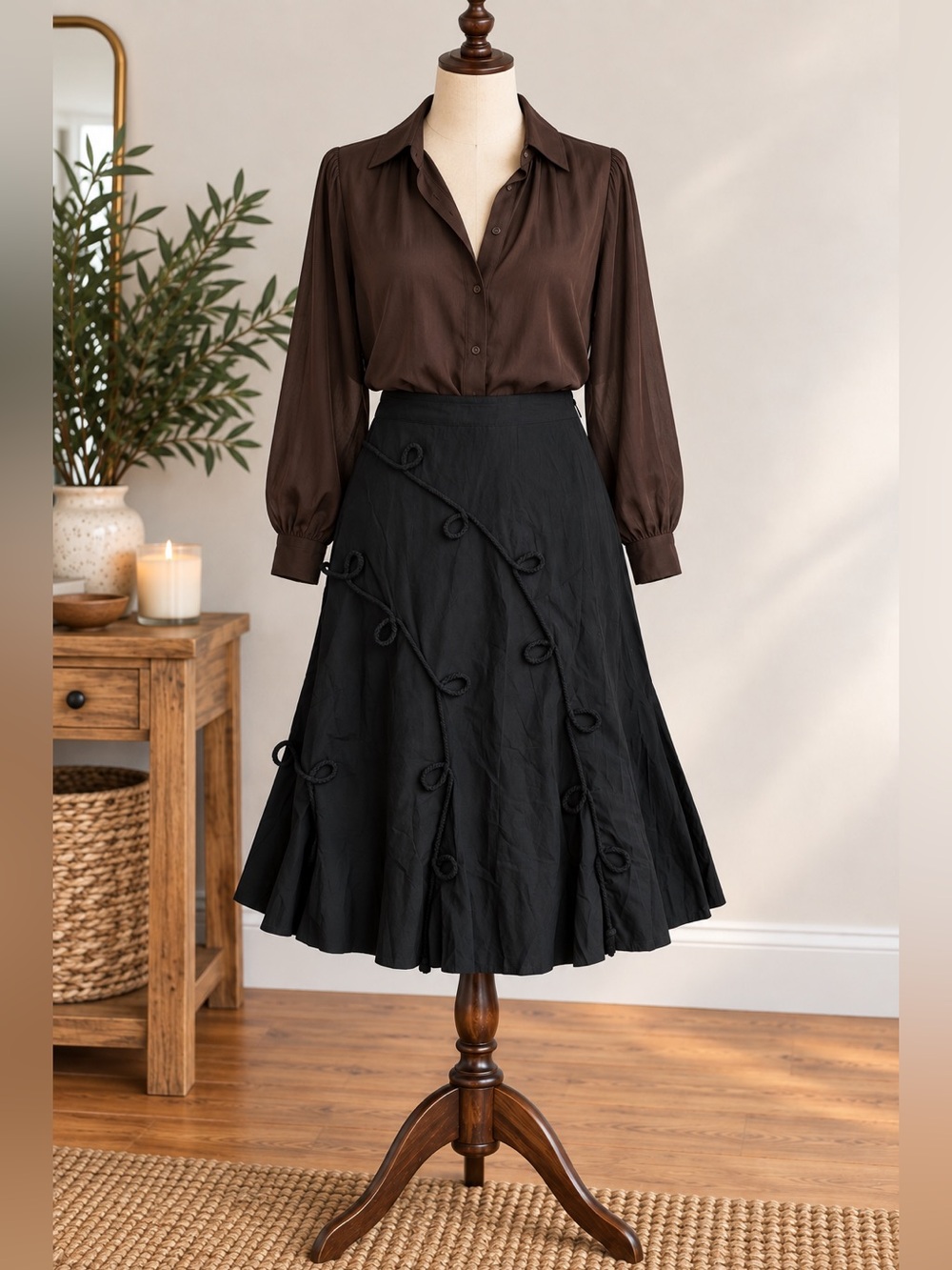 Vintage Y2K Save The Queen Black Midi Skirt S Italian Archive Avant Garde Whimsy